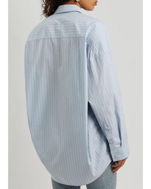 Balenciaga Blue Cocoon Striped Cotton-poplin Shirt