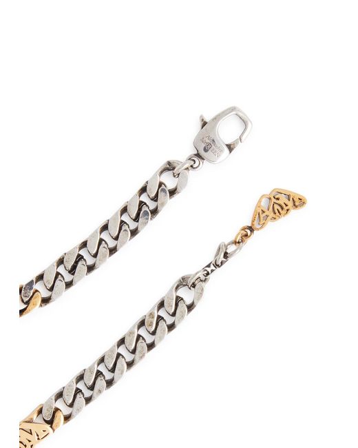 Alexander McQueen Metallic Seal Two-tone Chain Bracelet for men