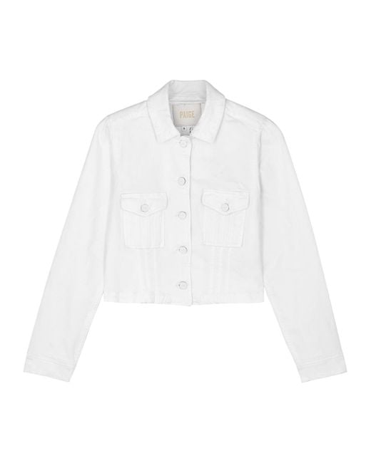 PAIGE Pacey White Denim Jacket | Lyst UK