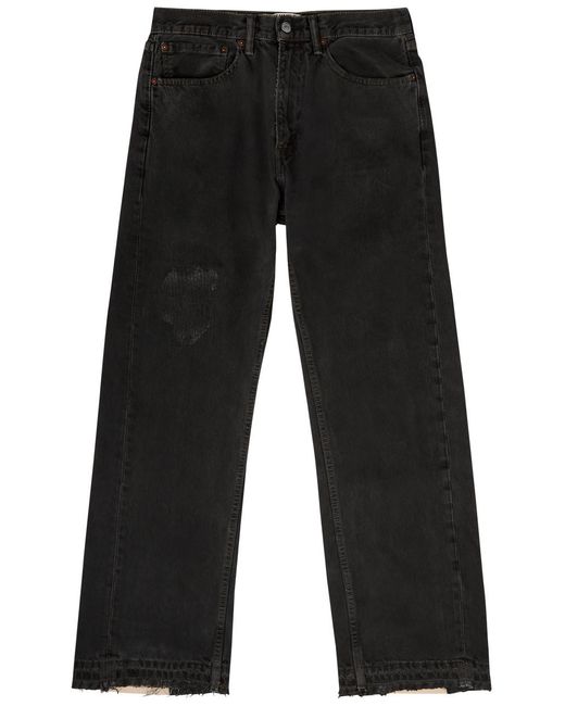 Jeanius Bar Atelier Black Arch Panelled Straight-Leg Jeans for men