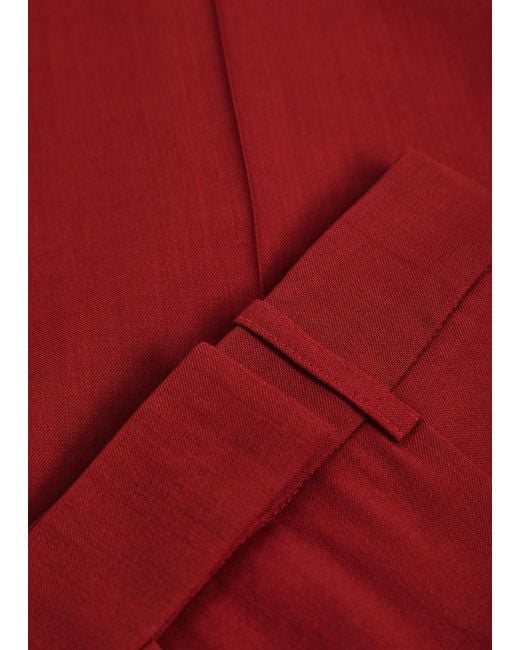 Rohe Red Daria Pleated Wool Trousers
