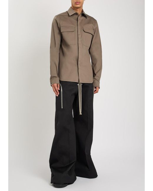 Rick Owens Black Heizer Belas Cotton-Poplin Trousers for men