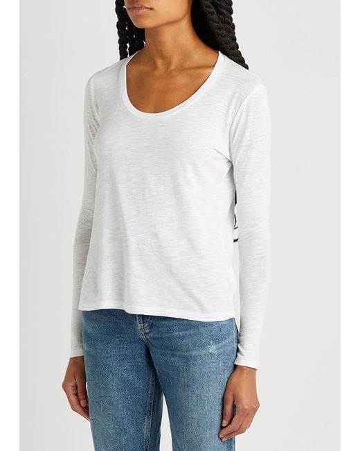 American Vintage White Jacksonville Slubbed Cotton-Blend Top
