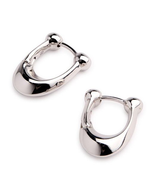COACH White Signature C Hoop Earrings