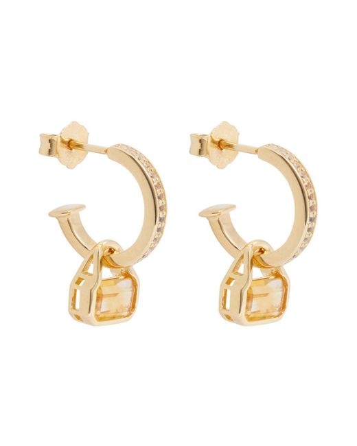 V By Laura Vann Metallic Embellished 18kt Gold-plated Hoop Earrings