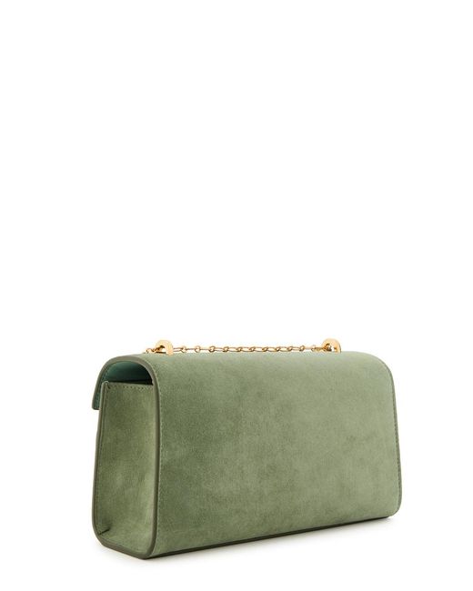 SAVETTE Green Chain Symmetry Suede Pochette