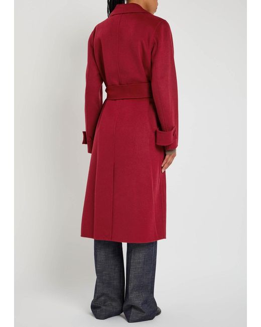 Joseph Red Arline Wool And Cashmere-Blend Trench Coat