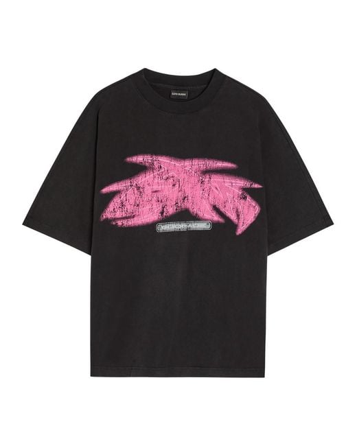 GODMADE Black Vivid Washed Printed Cotton for men