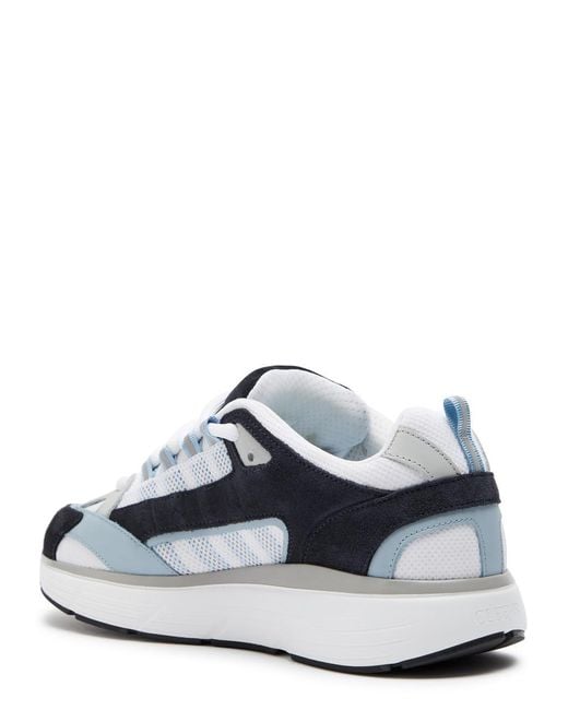 Cleens White Hyper Runner Panelled Mesh Sneakers for men