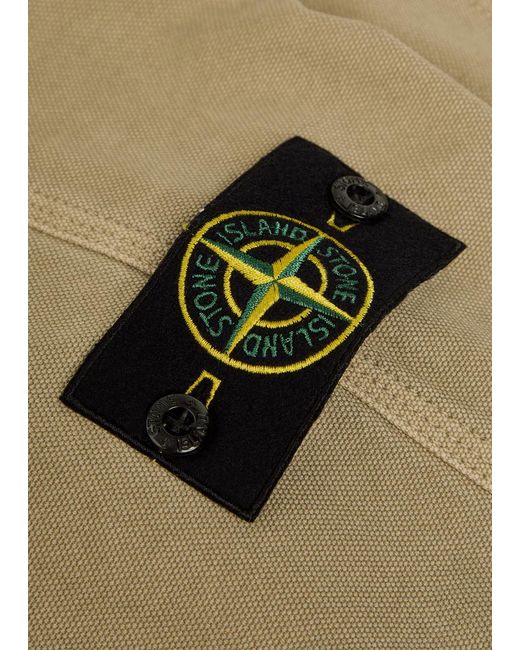 Stone Island Natural Straight-Leg Canvas Trousers for men