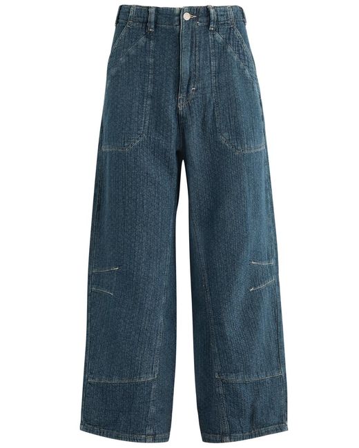 Free People Blue Midnight Voyage Harem Wide-Leg Jeans