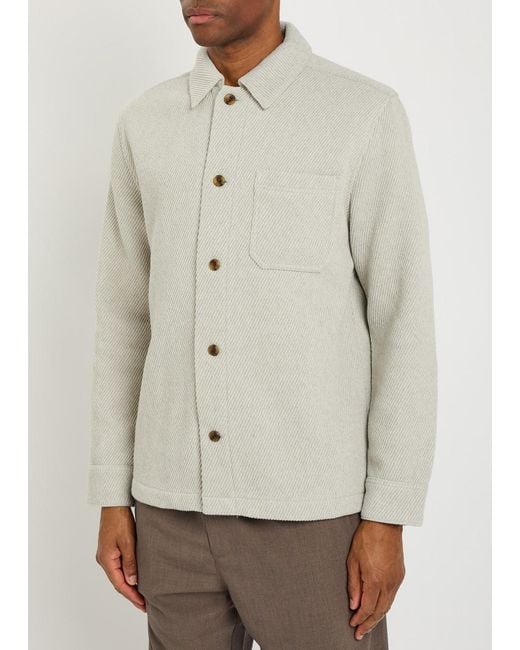 Les Deux White Hamilton Textured Twill Overshirt for men