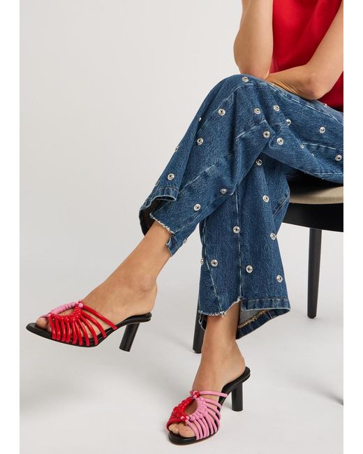 J.W. Anderson Red Plot 65 Woven Leather Sandals