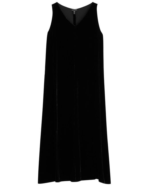 Eileen Fisher Black Midi Dress Eileen Fisher Women's Black Sleeveless Velvet Midi Dress Eileen Fisher Black Midi Dress Eileen Fisher Women's Black Sleeveless Velvet Midi Dress