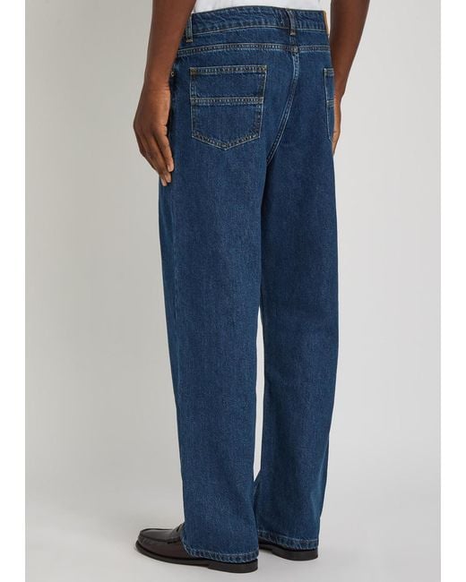 Percival Blue Relaxed Straight-Leg Jeans for men