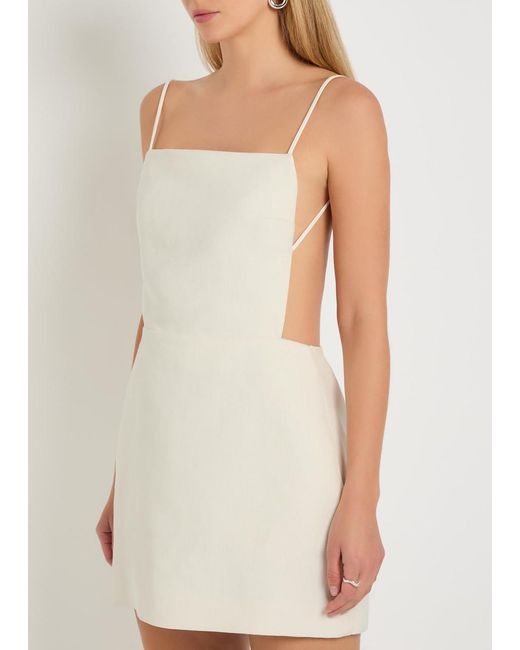 Calvin Klein White Henrietta Open-Back Canvas Mini Dress