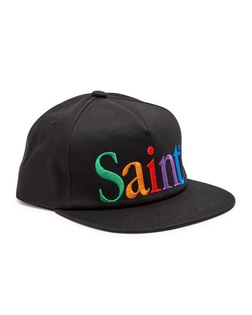 SAINT Mxxxxxx Black Logo-Embroidered Cotton Cap for men