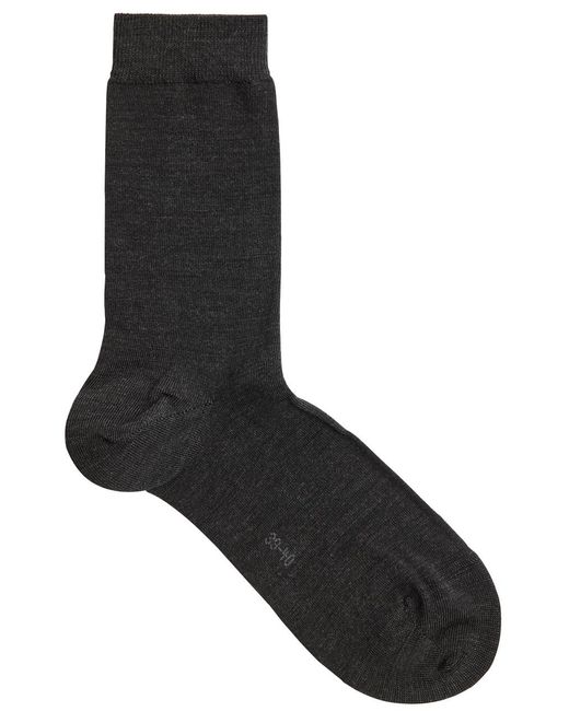 Falke Black Soft Merino Wool-blend Socks
