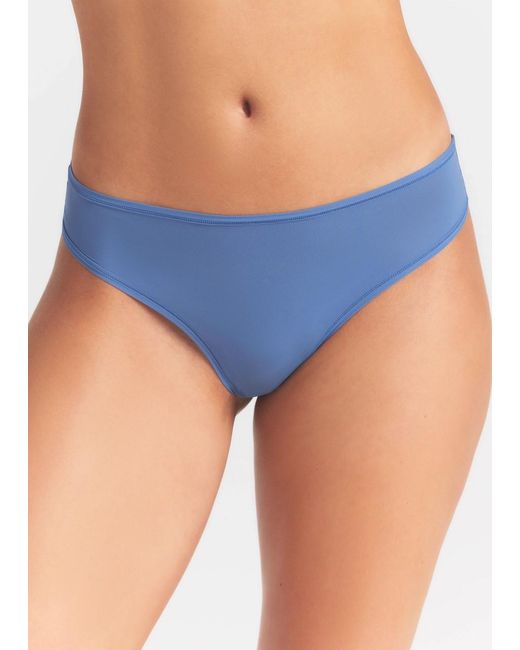 Skims Blue Stretch-Jersey Thong