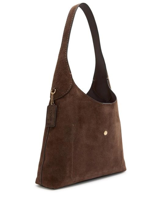 COACH Brown Brooklyn 28 Suede Shoulder Bag
