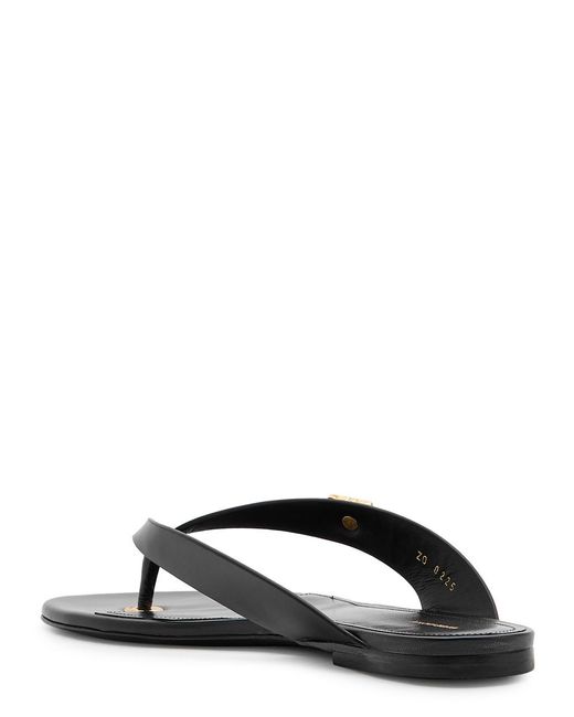 Givenchy Black 4G Liquid Leather Flip Flops