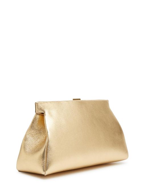DeMellier London Natural Cannes Metallic Leather Clutch