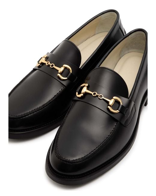 Duke & Dexter Black Leather Loafers for men