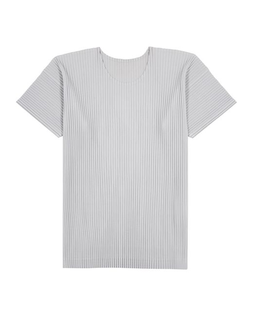 Homme Plissé Issey Miyake Gray Pleated Jersey T-Shirt for men