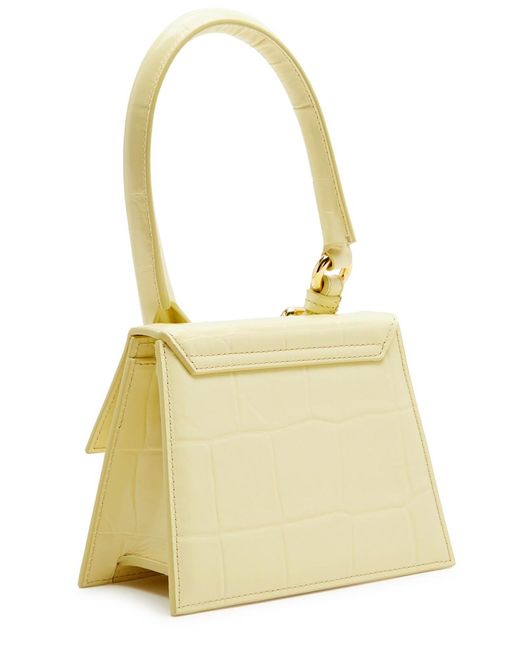 Jacquemus Yellow Le Chiquito Moyen Boucle Leather Top Handle Bag