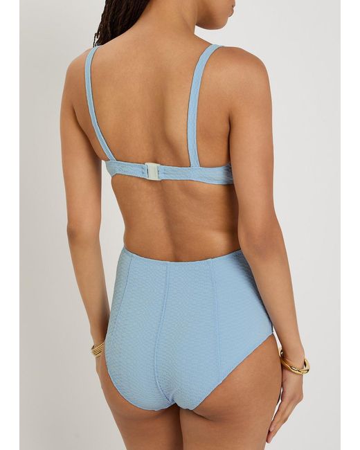 Lisa Marie Fernandez Blue Textured Seersucker Bikini