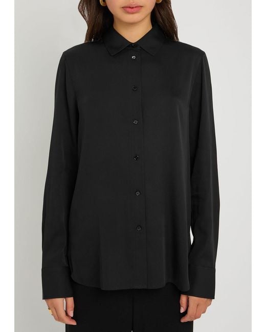 Vince Black Stretch-silk Shirt