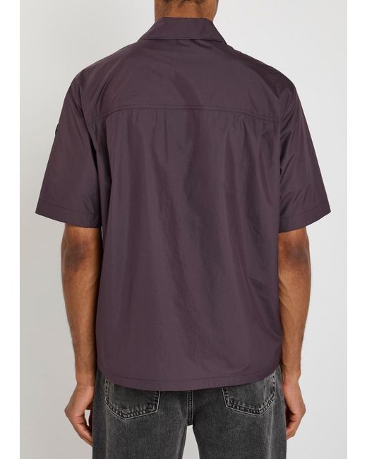 Moncler Purple Logo Ripstop Shell Shirt for men