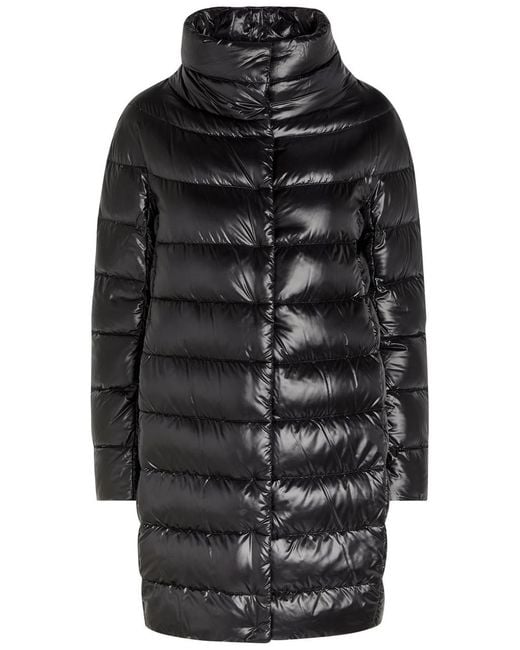 Herno Black Quilted Shell Coat