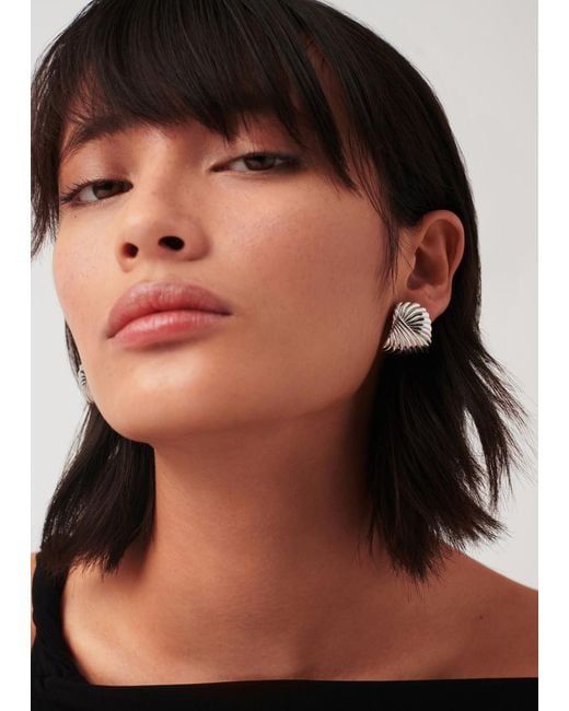 Missoma Metallic Ripple-Plated Stud Earrings