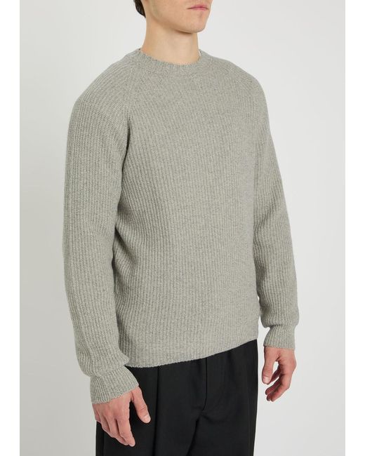 John Smedley Gray Oxnard Cashmere And Wool-Blend Jumper for men