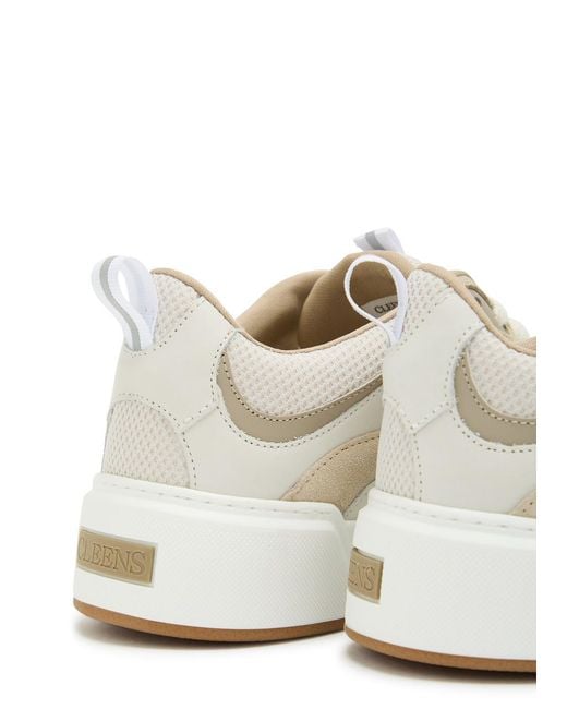 Cleens White Essential Skate Panelled Sneakers for men