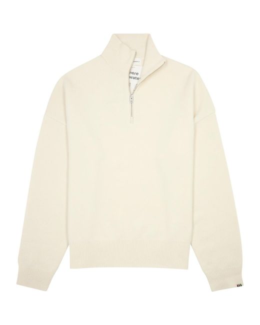 Extreme Cashmere N°235 Hike Halfzip Cashmereblend Jumper in White for Men Lyst
