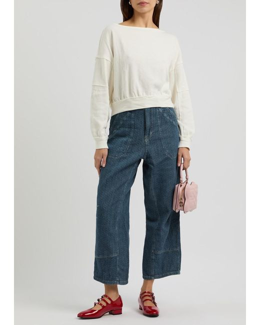 Free People Blue Midnight Voyage Harem Wide-Leg Jeans