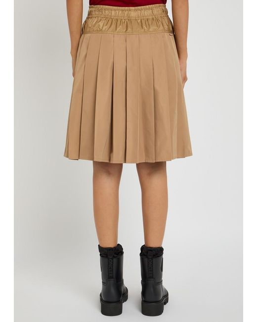 Moncler Natural Pleated Woven Mini Skirt