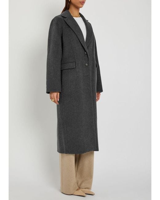 Vince Black Single Breasted Wool-Blend Coat