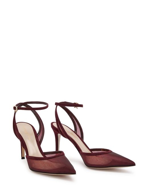 Gianvito Rossi Pink Dorotea 85 Mesh And Suede Sandals