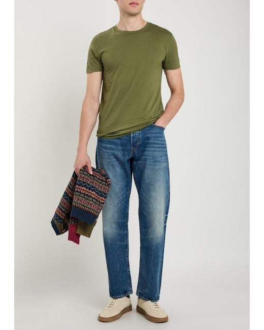 Polo Ralph Lauren Green Logo-Embroidered Cotton T-Shirt for men