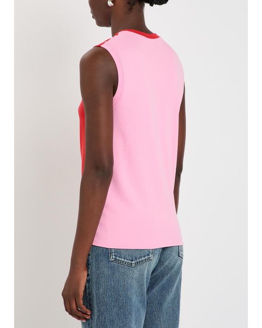 J.W. Anderson Red Colour-Blocked Cotton Tank Top