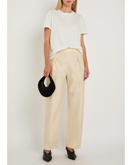 Khaite Natural Somera Wool And Silk-Blend Trousers