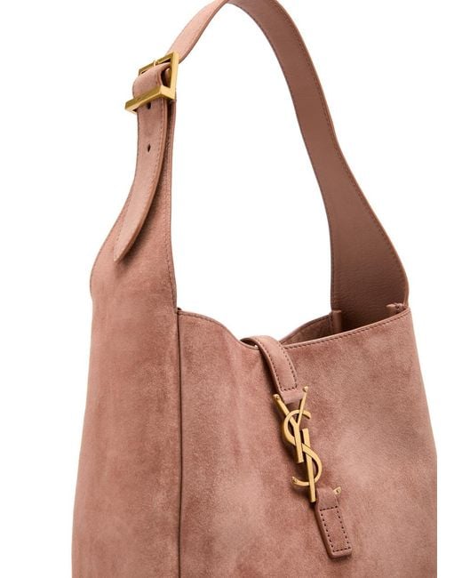 Saint Laurent Pink Le 5 À 7 Small Suede Hobo Bag