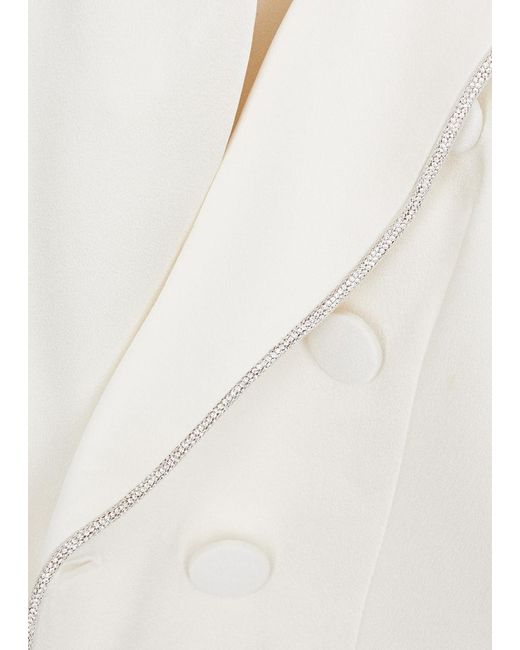 Veronica Beard White jagger Dickey Crystal-embellished Satin Blazer