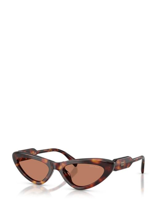 Miu Miu Brown Cat-Eye Sunglasses