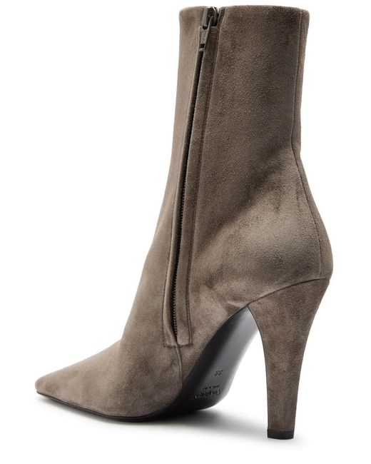 Saint Laurent Brown Jill 95 Suede Ankle Boots