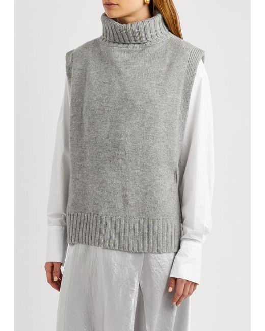 Vince Gray Roll-neck Wool-blend Poncho