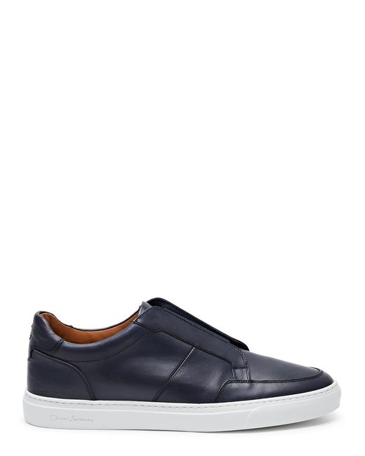 Oliver Sweeney Blue Rende Panelled Leather Sneakers for men